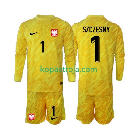 Billiga Fotbollströjor Polen Szczesny 1 Målvakt Barn Hemma tröja 2024 Långärmad
